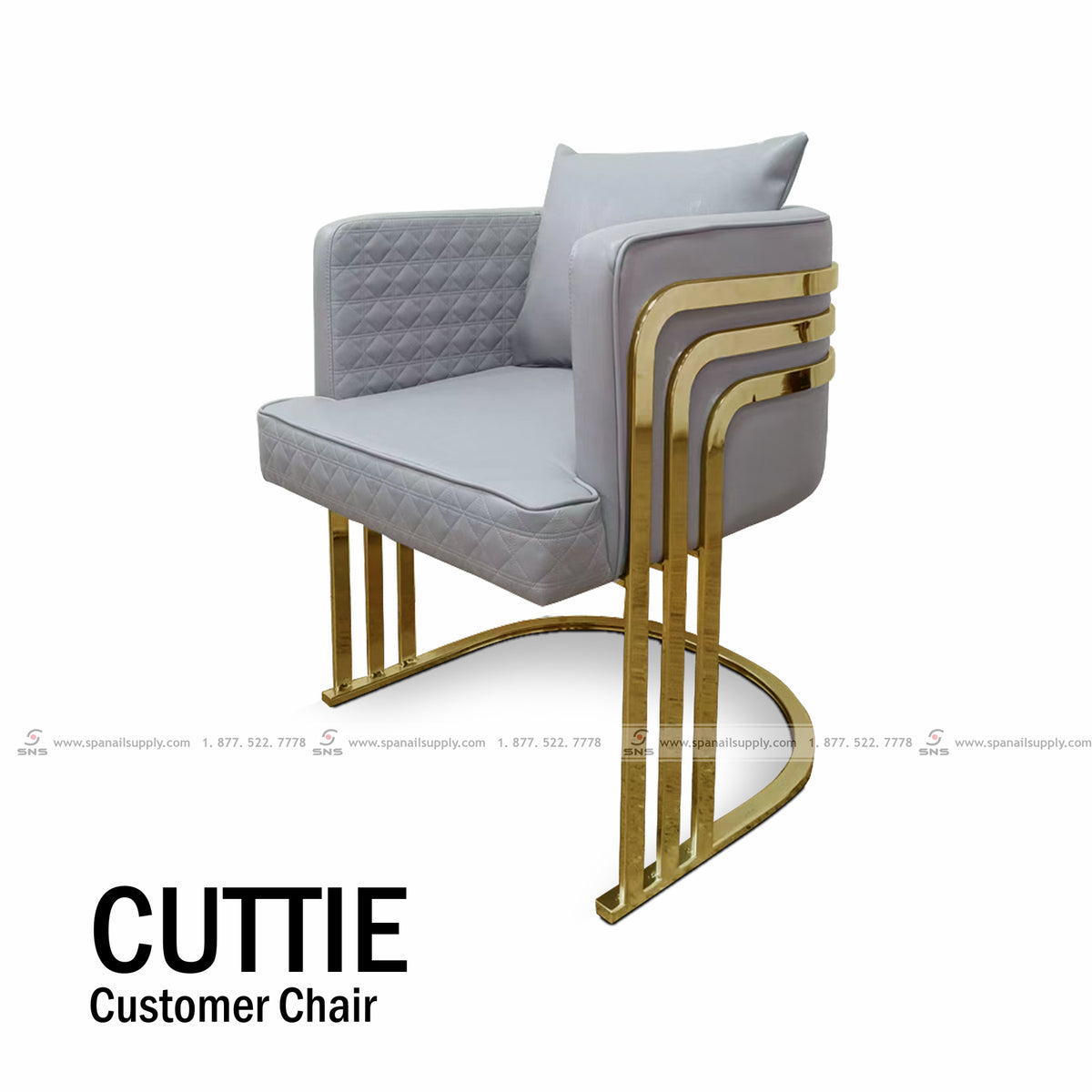 Cuttie Customer Chair Silver - GOLD LEGS