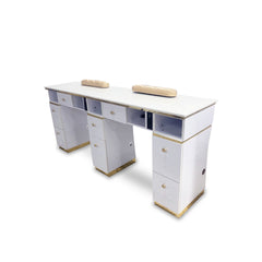 Kelly Double 70 Table - White/Gold