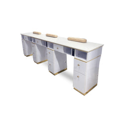 Kelly Triple 100 Table - White/Gold