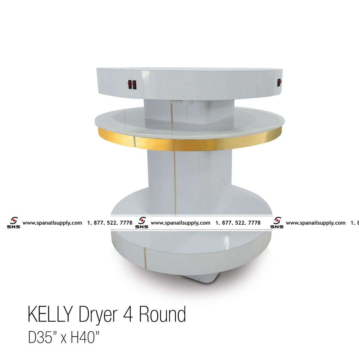 Kelly Nail Dryer - White / Gold