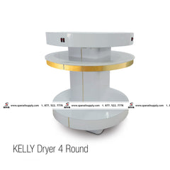 Kelly Dryer Table 28 - White/Gold