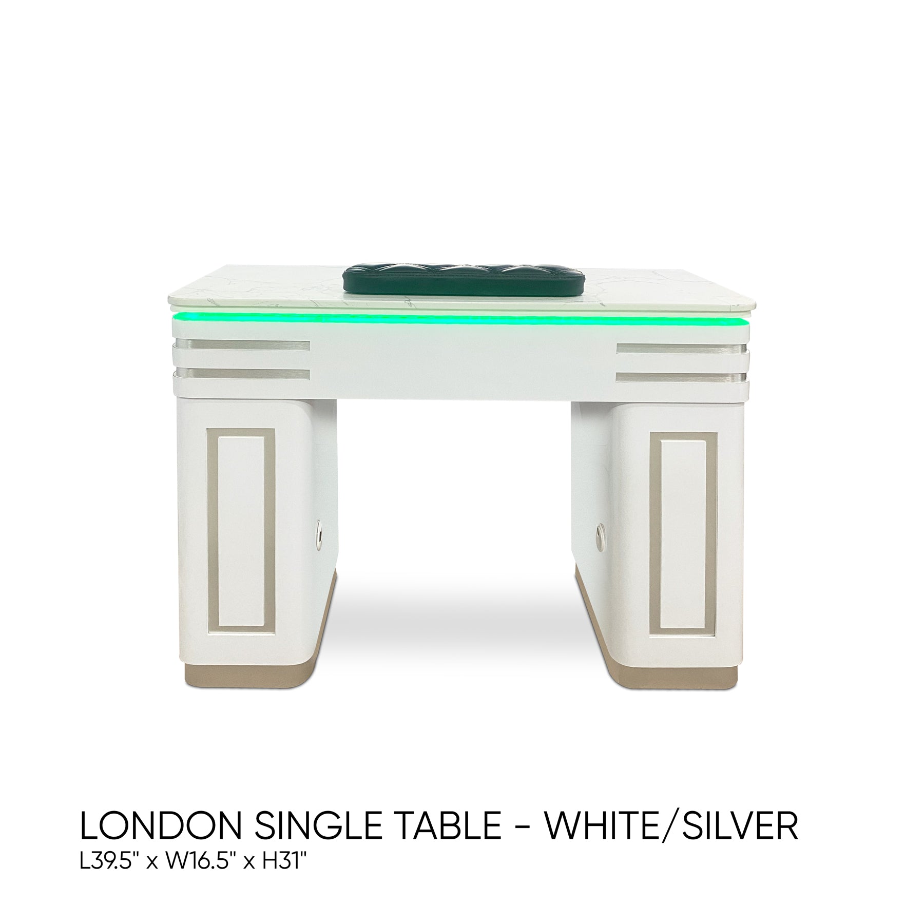 London Single Table - White/Silver