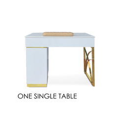 One Single Table - White/Gold