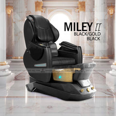 Premium - Miley II Pedicure Chairs Black/Gold