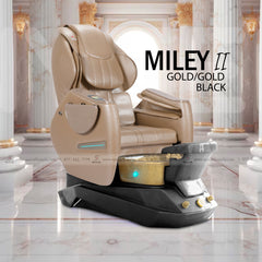 Premium - Miley II Pedicure Chairs Gold/Gold