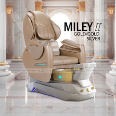 Premium - Miley II Pedicure Chairs Gold/Gold