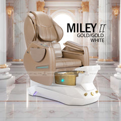 Premium - Miley II Pedicure Chairs Gold/Gold