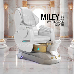 Premium - Miley II Pedicure Chairs White/Gold