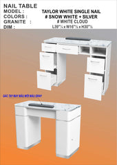 Taylor White Single Table - JT6