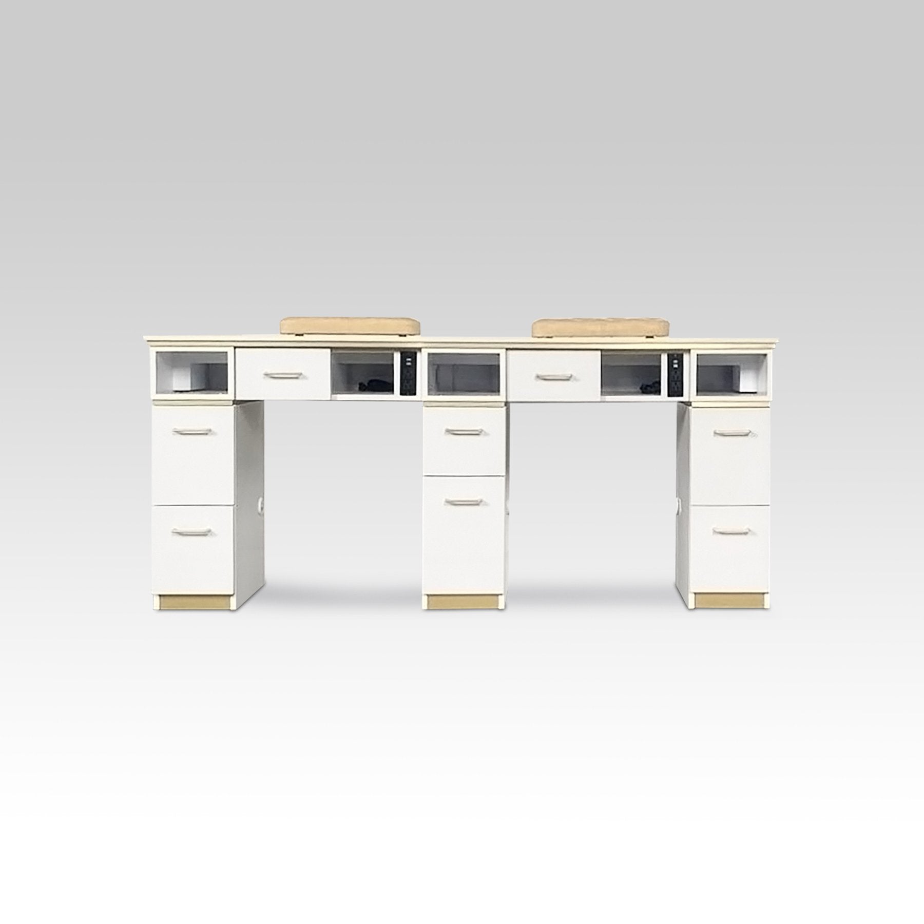 Kelly Double Table 70 Vent - White/Gold NO SHINY