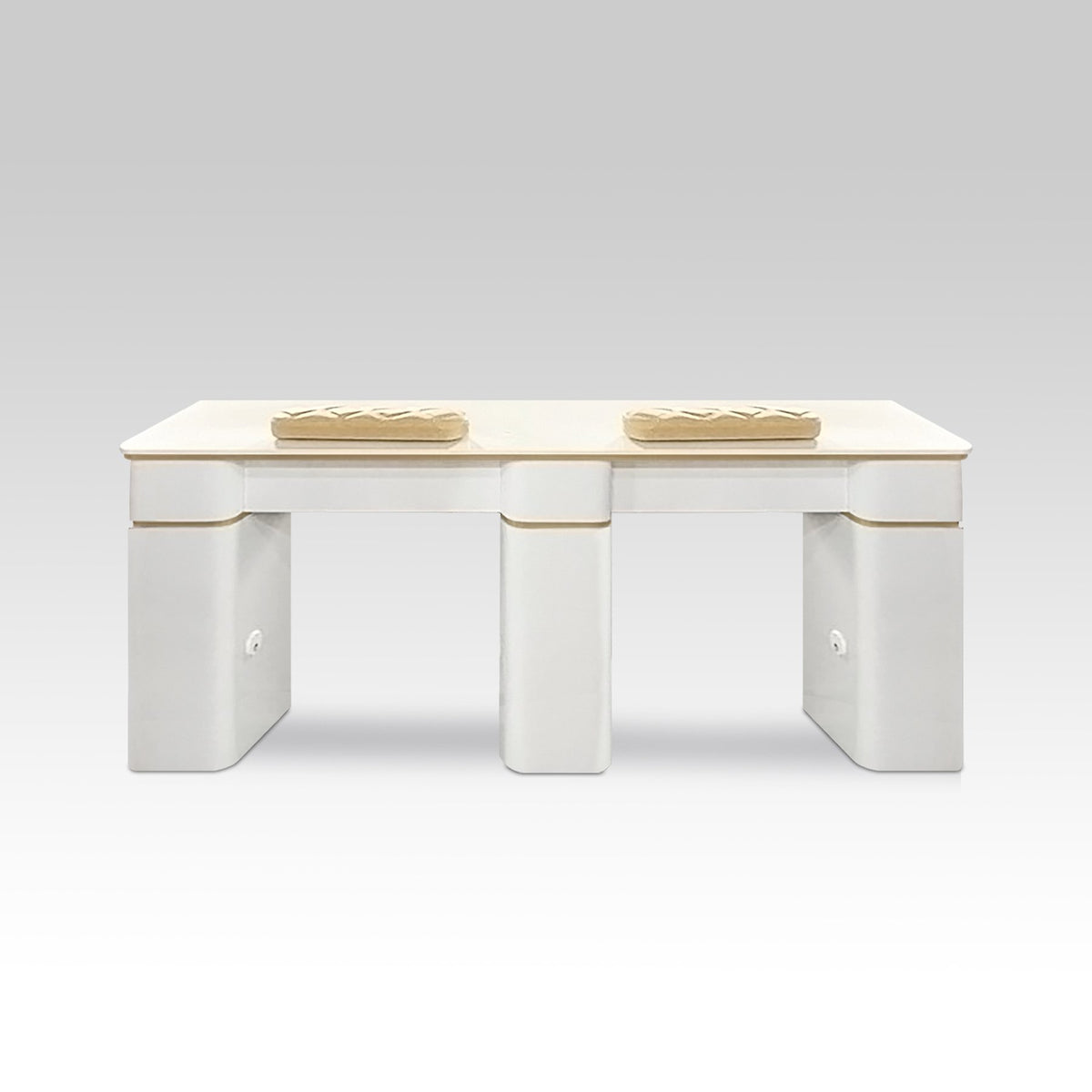 Kelly Double Table 70 Vent - White/Gold NO SHINY