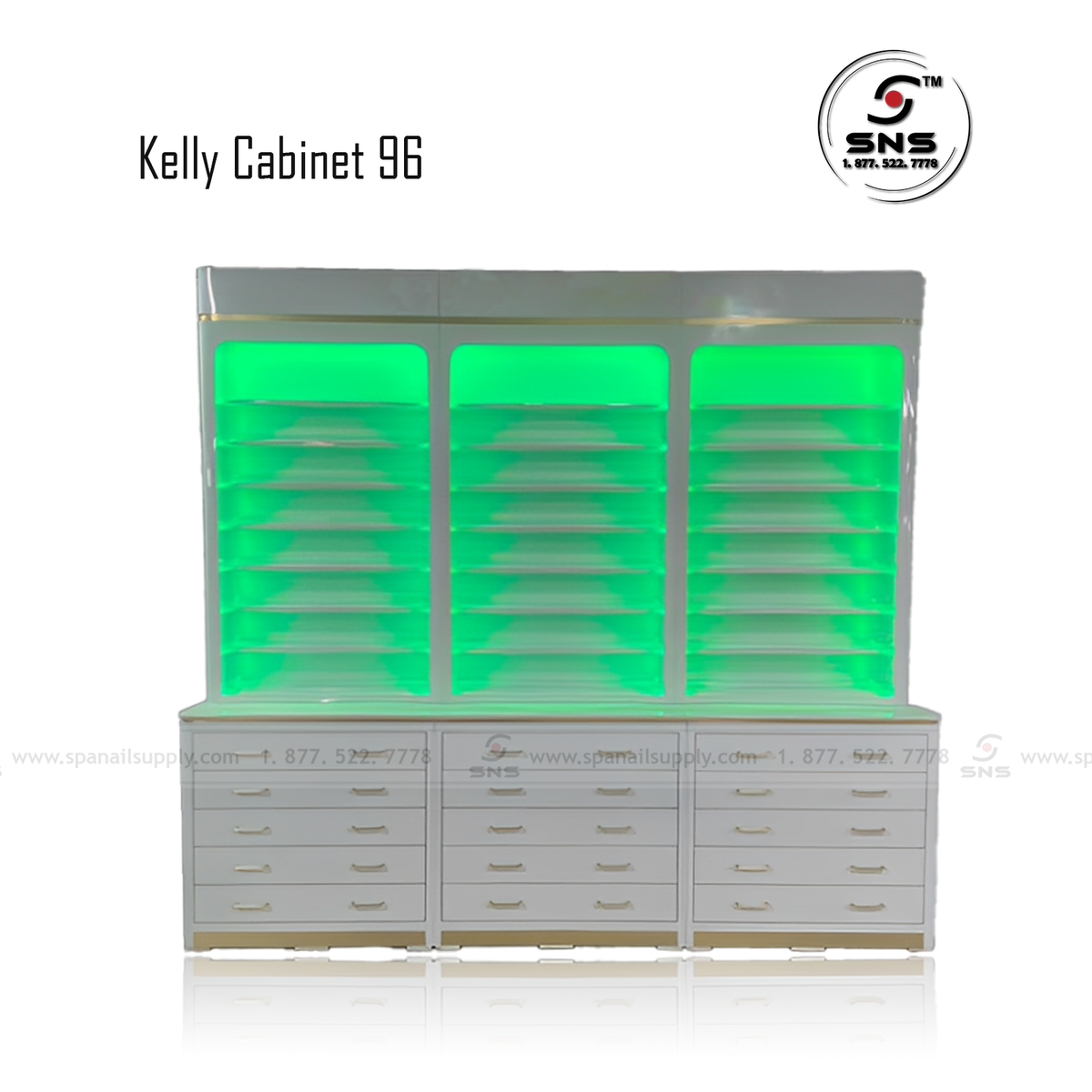 Kelly Cabinet 96 - White/Gold -TT