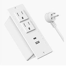 Rectangle Power Outlet for table white