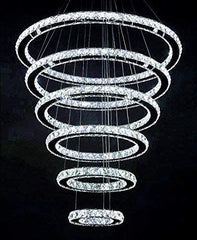 Crystal LED Pendant Lighting 6 Rings